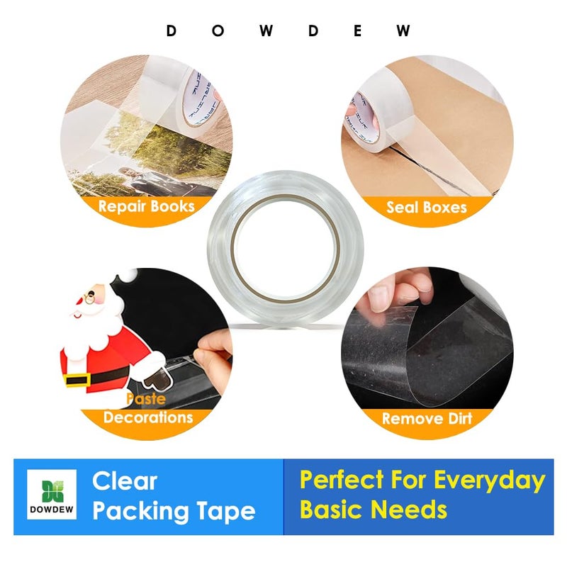 DowDew Clear Packing Tape, Heavy Duty Packaging Tape 1.88 inch x 55 Yards Refill Roll for Shipping Mailing Moving [Ultra Strong - Super Thick] (2 Rolls / 110 Total Yards) - Image 5